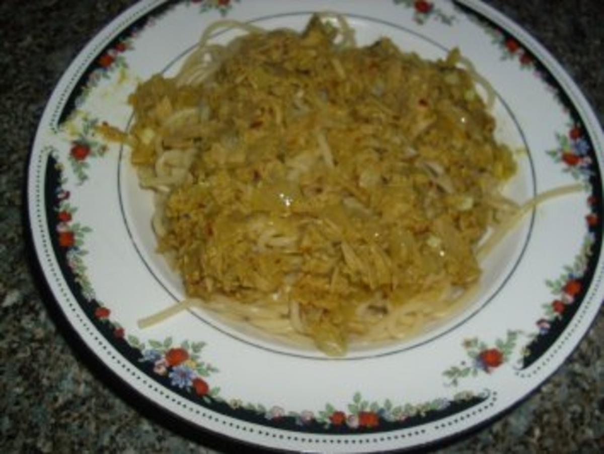 Spaghetti mit Kurkuma-Thunfisch-Sauce - Rezept