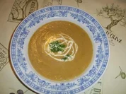 Kartoffel- Käsecremsuppe "Gartens letzter Gemüsegruß" - Rezept