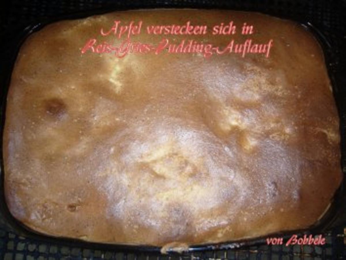 Hauptspeise süß: Apfel-Reis-Gries-Auflauf mit Eihaube überbacken - Rezept