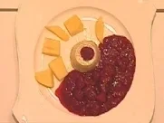 Mangoflan mit Himbeerkompott - Rezept