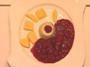 Mangoflan mit Himbeerkompott - Rezept