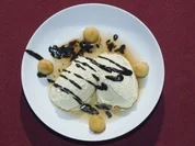 Apfelweinmus mit marinierten Äpfelchen in Calvados - Rezept