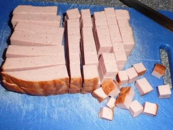 Leberkäs-Pfanne auf Kartoffelbrei - Rezept - Bild Nr. 3