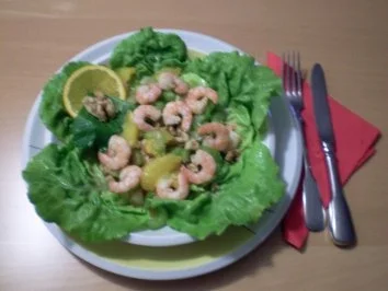 Rezept: Salat mit Garnelen Salat mit Garnelen - Rezept