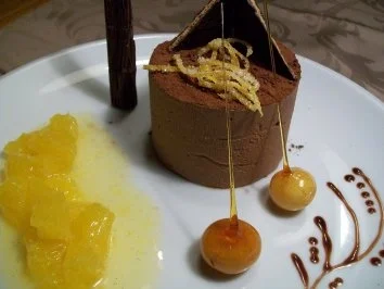 Parfait chocolat an Ragout á  l'orange - Rezept
