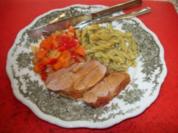Putenoberkeule mit Paprikagemüse - Rezept