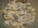 Eiersalat mit Erbsen und Champignons - Rezept