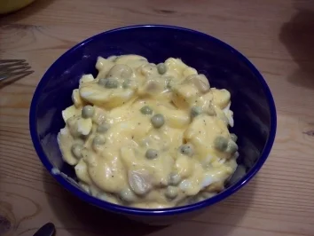 Rezept: Eiersalat mit Erbsen und Champignons Eiersalat mit Erbsen und Champignons - Rezept