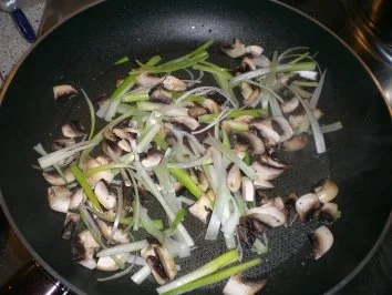 Pilz-Lauch Spaghetti - Rezept