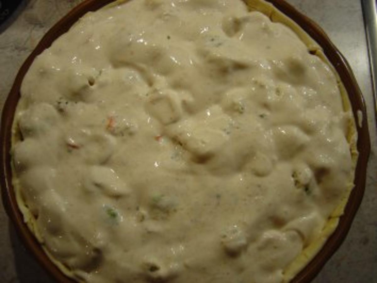 Gemüsetarte mit Käsesauce überbacken - einfach - 63 kcal/100g