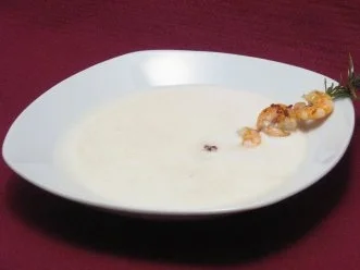 Rezept: Senfschaumsuppe mit Gambas Senfschaumsuppe mit Gambas - Rezept