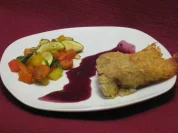 Rezept: Lammfilet in Kartoffelkruste auf Rotweinjus mit Frรผhlingsgemรผse Lammfilet in Kartoffelkruste auf Rotweinjus mit Frรผhlingsgemรผse - Rezept