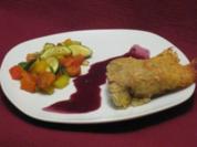 Lammfilet in Kartoffelkruste auf Rotweinjus mit Frühlingsgemüse - Rezept