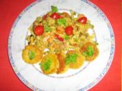 Reis-Spätzle-Pfanne mit Kartoffeltalern - Rezept