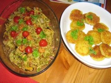 Reis-Spätzle-Pfanne mit Kartoffeltalern - Rezept - Bild Nr. 5