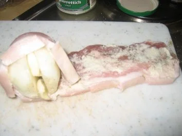 Fleisch: Zwiebel-Knoblauch-Wickel mit Krusteln! - Rezept - Bild Nr. 4