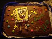 Deko-Idee: Geburtstagskuchen für SpongeBob-Fans und andere Motive für später..... ;-) - Rezept