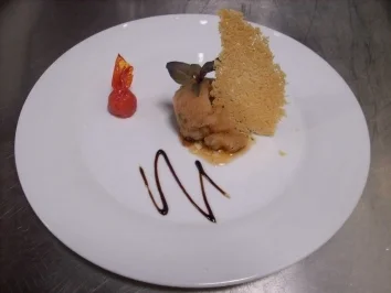 Rezept: Basilikumsorbet mit Pecorinokörbchen Basilikumsorbet mit Pecorinokörbchen - Rezept