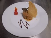 Basilikumsorbet mit Pecorinokörbchen - Rezept