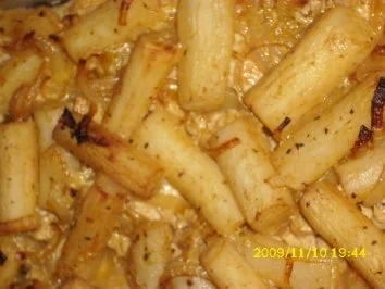 Fleisch: Hähnchenbrustgeschnetzeltes mit Schwarzwurzeln gebacken - Rezept - Bild Nr. 2