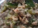 Fischragout mit Stangensellerie, Krabben und einer Naturreismischung - Rezept