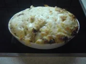 Fleisch - Nudelauflauf mit Steak und Kaiserschoten - Rezept