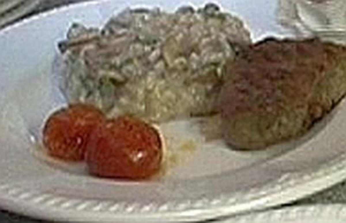 Bilder für Rinderfilet mit Garnelensoße und Champignonrisotto - Rezept