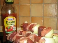 Rezept: Filetschaschlik in Kraft Tomatenketchup ertränkt Bild Nr. 6 Filetschaschlik in Kraft Tomatenketchup ertränkt - Rezept - Bild Nr. 6
