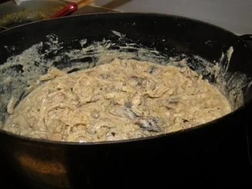 Fettuchini in 4erlei Käsesoße mit kleinen Prawns  s. Foto - Rezept - Bild Nr. 2