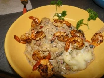 Fettuchini in 4erlei Käsesoße mit kleinen Prawns  s. Foto - Rezept - Bild Nr. 6