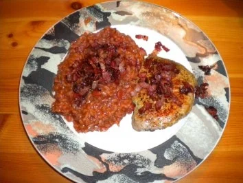 Schweinsmedaillon, Risotto Napoli und Brüsselersalat - Rezept - Bild Nr. 2