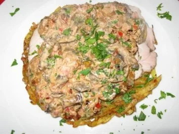 Rezept: Rösti mit pikanten Champignons Bild Nr. 2 Rösti mit pikanten Champignons - Rezept - Bild Nr. 2