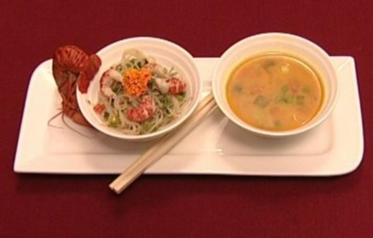 Hühnersuppe mit Kokosmilch und Glasnudeln