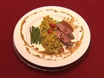 Rezept: Springbock verweilt im Taboulé und knabbert Keniaböhnchen (Birgit Fischer) Springbock verweilt im Taboulé und knabbert Keniaböhnchen (Birgit Fischer) - Rezept