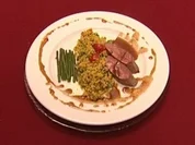 Rezept: Springbock verweilt im Taboulé und knabbert Keniaböhnchen (Birgit Fischer) Springbock verweilt im Taboulé und knabbert Keniaböhnchen (Birgit Fischer) - Rezept