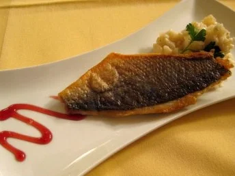 Dorade an Gorgonzola-Birnen-Risotto - Rezept