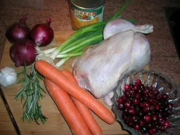 Rezept: Schmorhuhn mit Cranberry, Aprikosen, Mandeln an Gemüse Bild Nr. 2 Schmorhuhn mit Cranberry, Aprikosen, Mandeln an Gemüse - Rezept - Bild Nr. 2