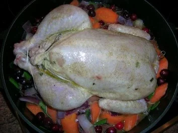 Rezept: Schmorhuhn mit Cranberry, Aprikosen, Mandeln an Gemüse Bild Nr. 6 Schmorhuhn mit Cranberry, Aprikosen, Mandeln an Gemüse - Rezept - Bild Nr. 6