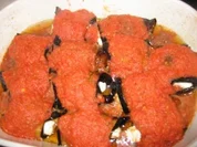 Auberginen -Paprikaröllchen mit Quark-Feta Füllung - Rezept