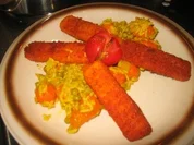 Rezept: Fisch: Safran Gemüsereis mit banalen Fischstäbchen! Fisch: Safran Gemüsereis mit banalen Fischstäbchen! - Rezept