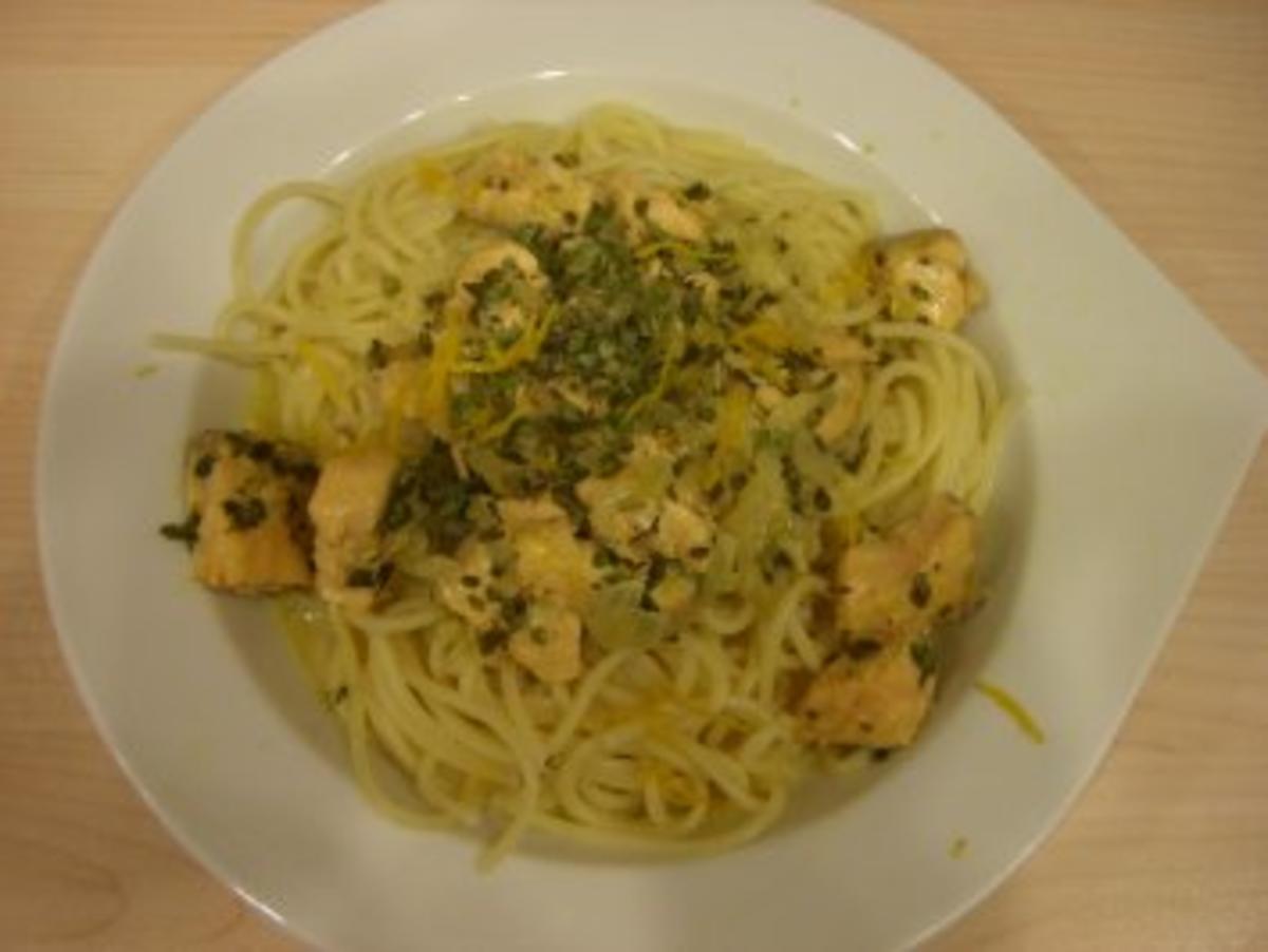 LachsPasta mit OrangenThymianSauce Rezept kochbar.de