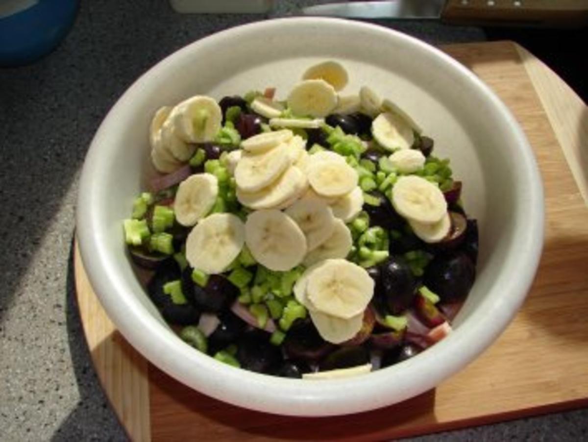 Salate:  Reissalat mit Schinken und Obst - Rezept - Bild Nr. 3