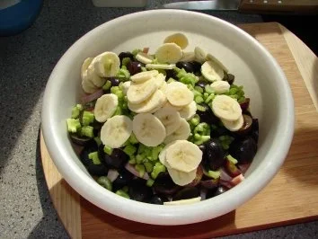 Salate:  Reissalat mit Schinken und Obst - Rezept - Bild Nr. 3