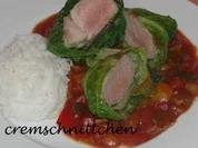 Rezept: Schweinmedaillons mit Wirsingwickel mit Paprika - Tomatensoรe Bild Nr. 2 Schweinmedaillons mit Wirsingwickel mit Paprika - Tomatensoรe - Rezept - Bild Nr. 2