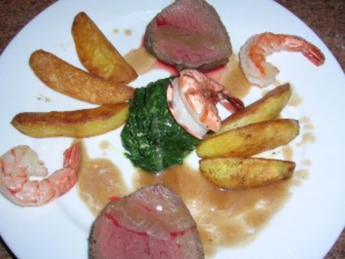 Surf & Turf  "Rinderfilet mit Scampi, Portweinsauce " und und und - Rezept - Bild Nr. 5