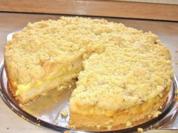 Apfelstreuselkuchen mit Pudding - Rezept