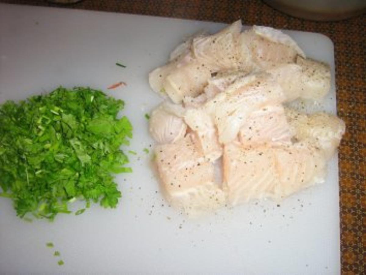 Pangasius in Kräutersauce mit Spaghetti - Rezept - Bild Nr. 3