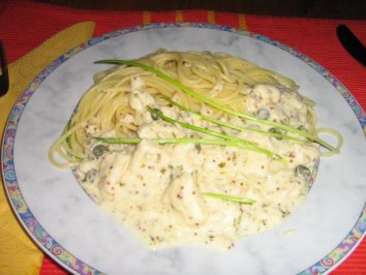 Pangasius in Kräutersauce mit Spaghetti - Rezept 