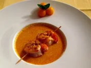 Geeiste Melonensuppe mit Garnelen - Rezept