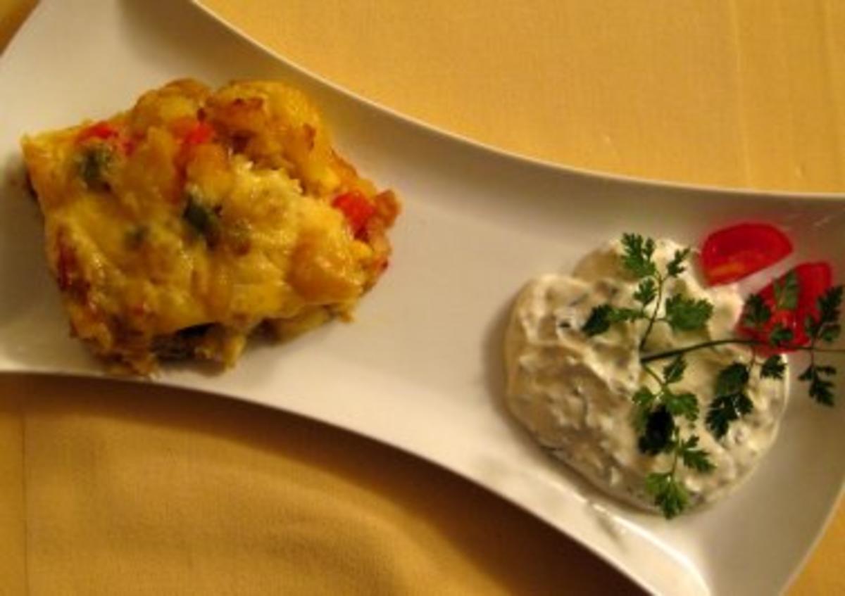 Wupperküchlein – Bratkartoffeln, Paprika und Zwiebeln als "Törtchen" überbacken - Rezept